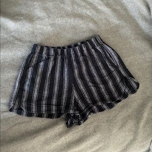 Brandy Melville Black and Gray Striped Shorts